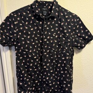 Forever 21 Black Button Up T shirt